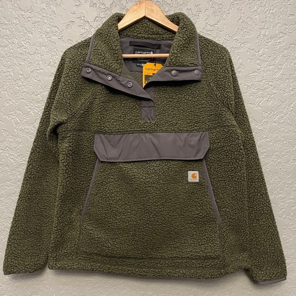 Carhartt Fleece 1/4 Relaxed Fit Fleece Jacket - Basil Heather - Picture 3 of 12
